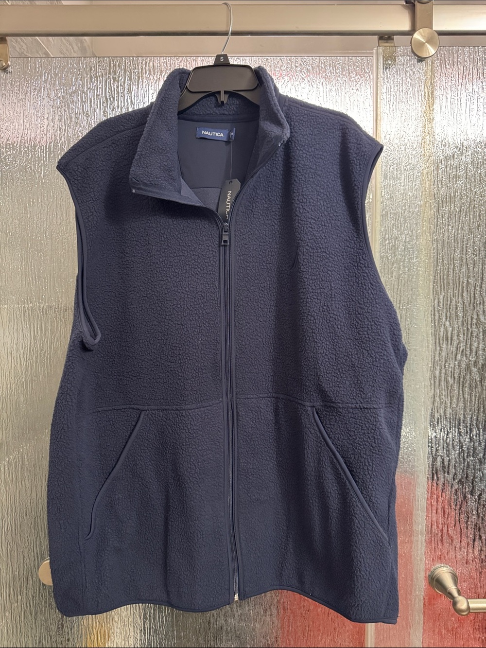 Nautica Men's Dark Navy Zip-Up Fleece Vest
